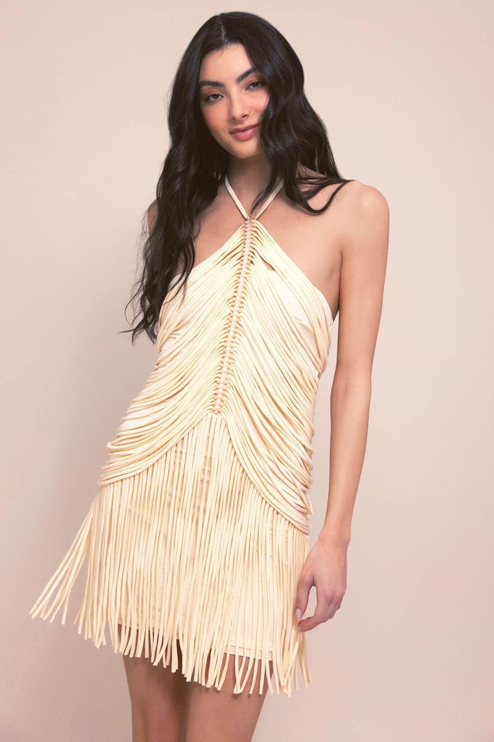 VESTIDO CURTO LYRIA JERSEY  OFF WHITE