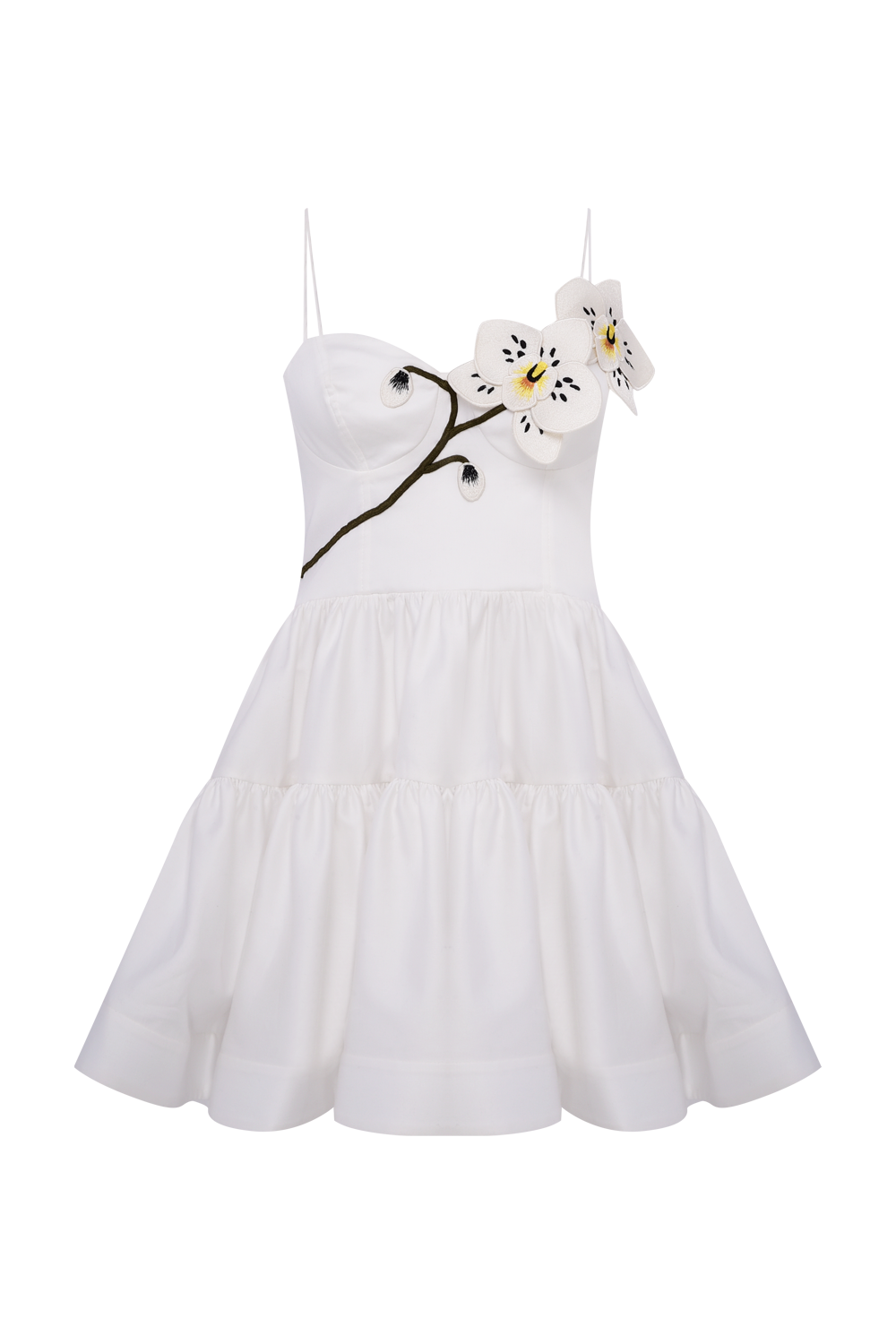 VESTIDO CURTO TRICOLINE BLOSSOM OFF WHITE