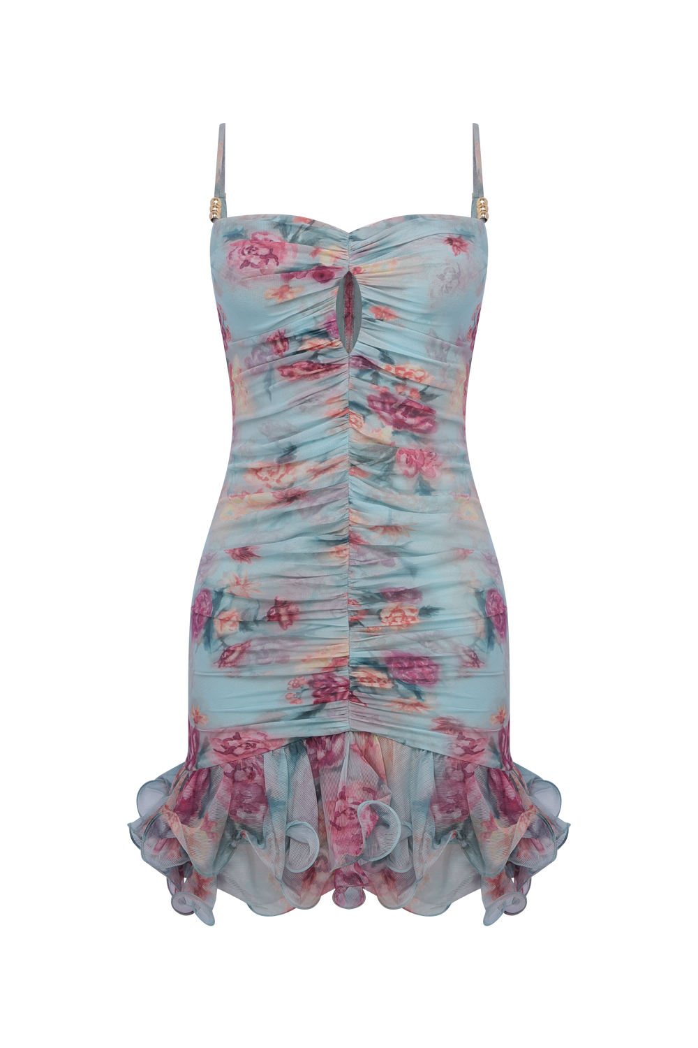 VESTIDO CURTO FLORA MIST AZUL