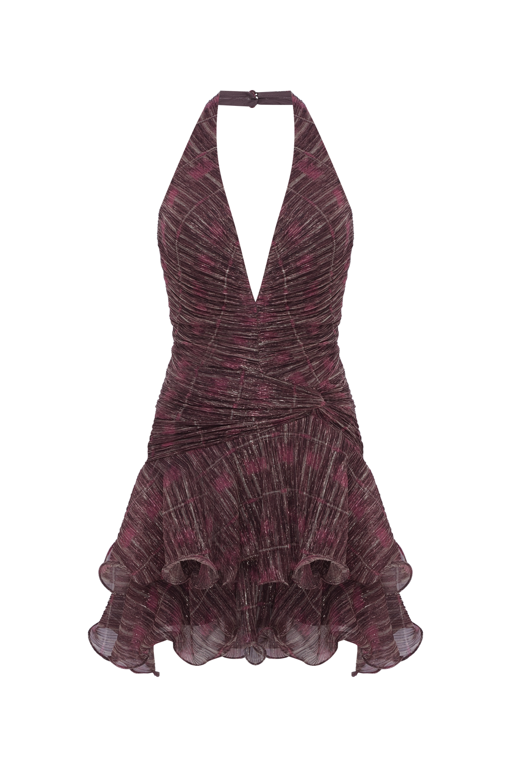 VESTIDO CURTO ROSE MIRAGE LUREX MARROM