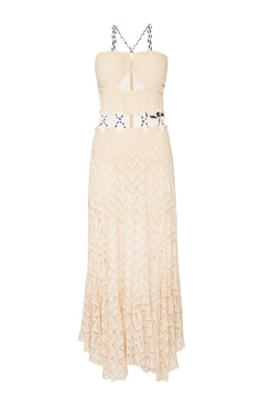 VESTIDO LONGO TELA DEEP DIVE OFF WHITE