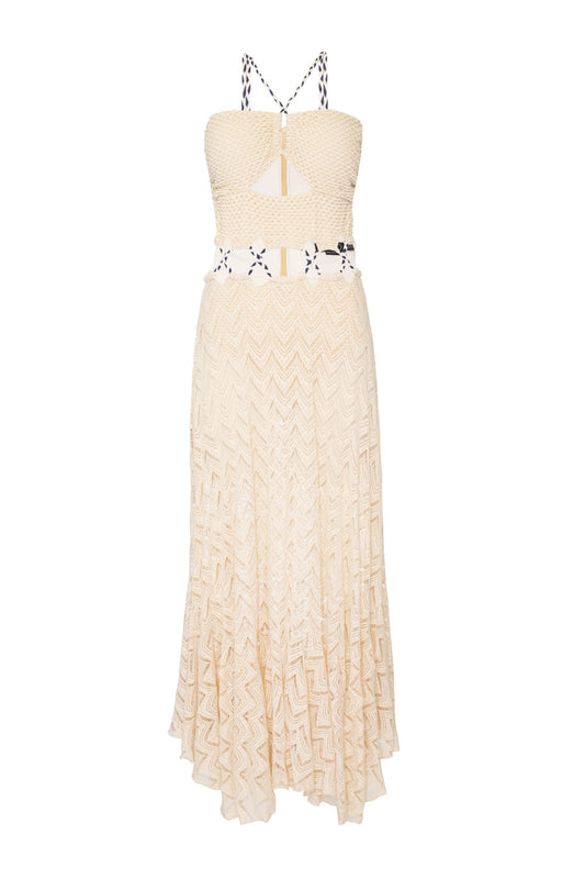 VESTIDO LONGO TELA DEEP DIVE OFF WHITE