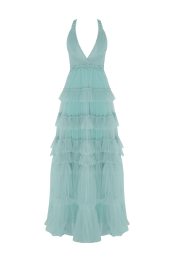 VESTIDO LONGO VERDE CLARO