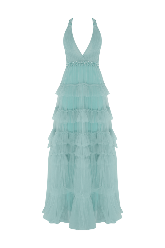 VESTIDO LONGO VERDE CLARO