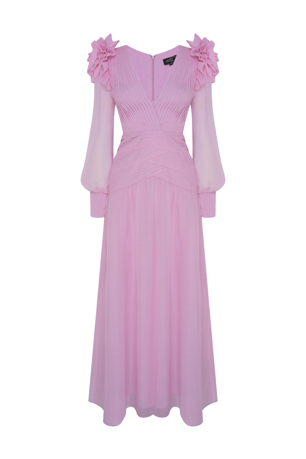 VESTIDO LONGO CHIFFON WONDERLAND ROSA CLARO