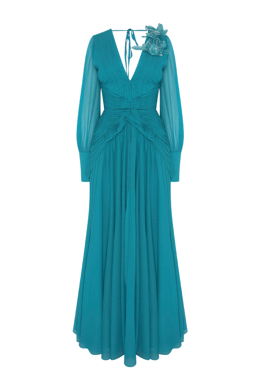 VESTIDO LONGO CHIFFON WONDERLAND AZUL