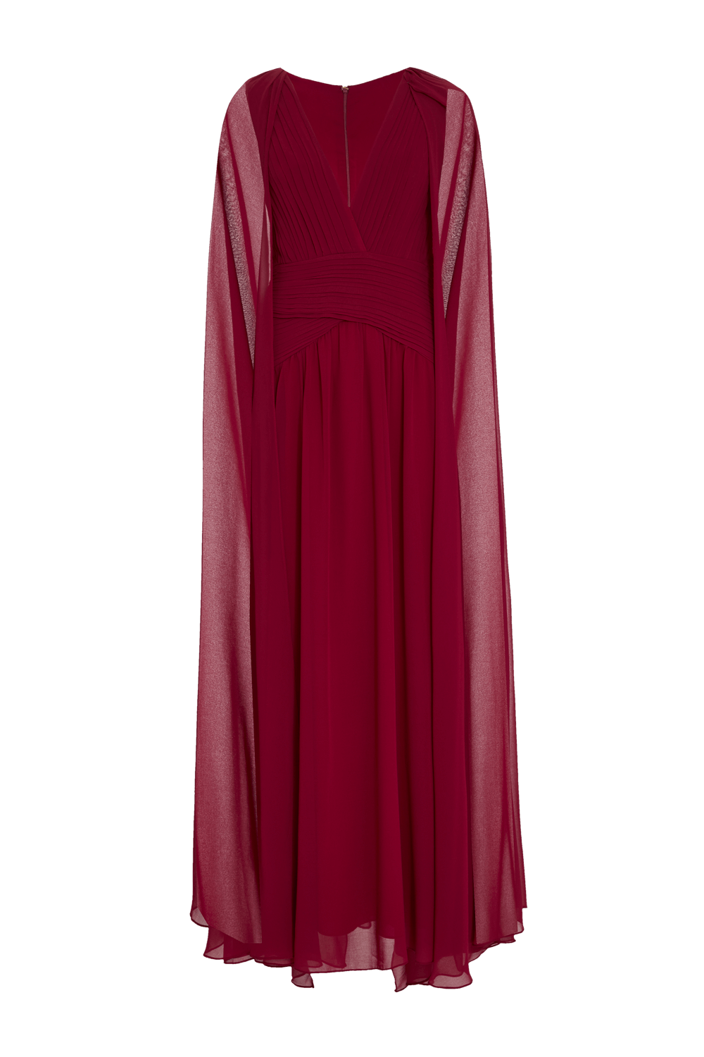 VESTIDO LONGO CAPA CHIFFON MIDNIGHT VERMELHO ESCURO
