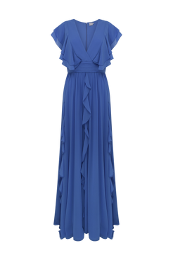 VESTIDO LONGO CHIFFON PULSE AZUL