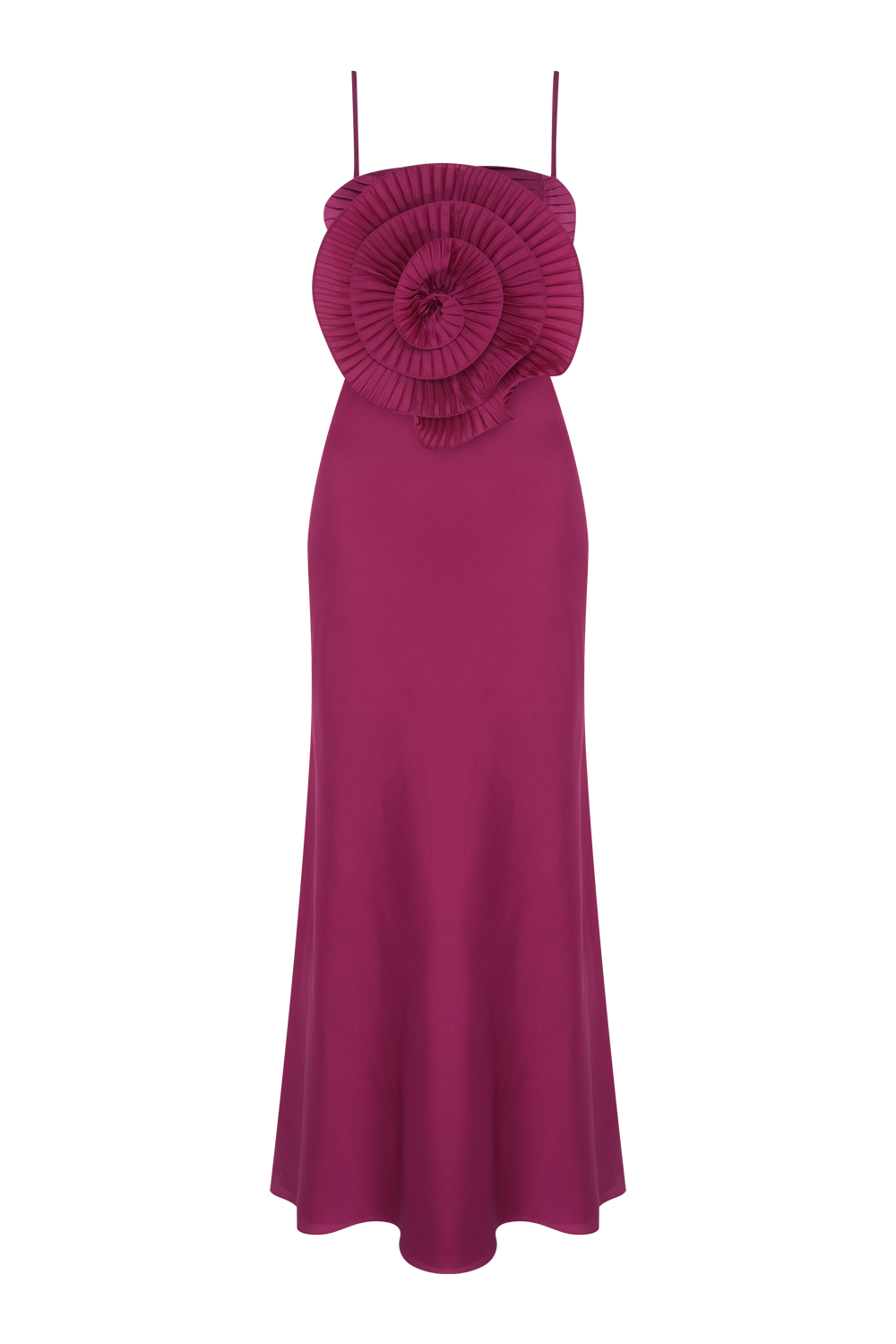 VESTIDO LONGO CETIM DREAM  ROSA ESCURO