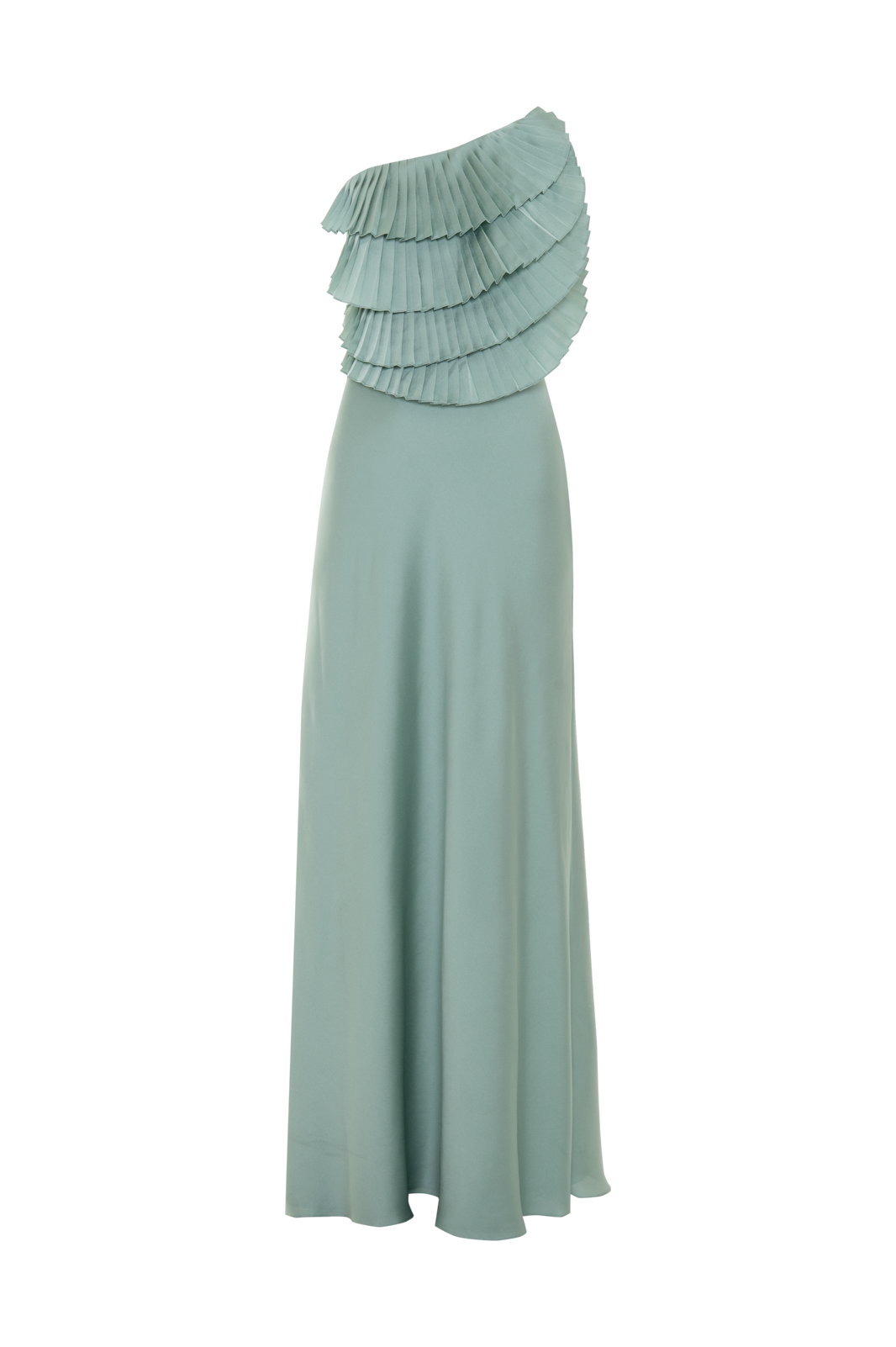 VESTIDO LONGO CETIM DREAM  VERDE CLARO