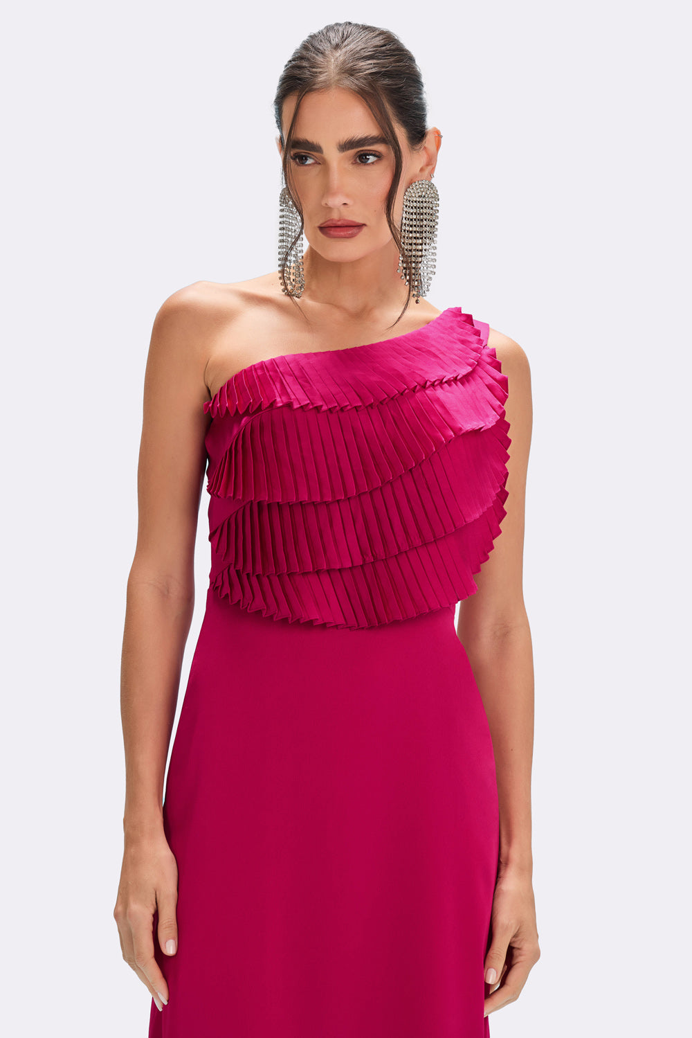 VESTIDO LONGO CETIM DREAM  ROSA ESCURO