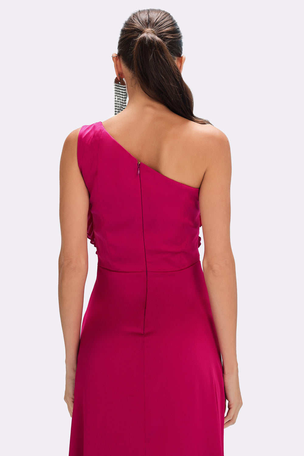 VESTIDO LONGO CETIM DREAM  ROSA ESCURO