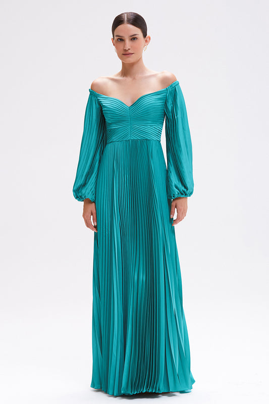 VESTIDO LONGO CETIM DREAM VERDE ESCURO