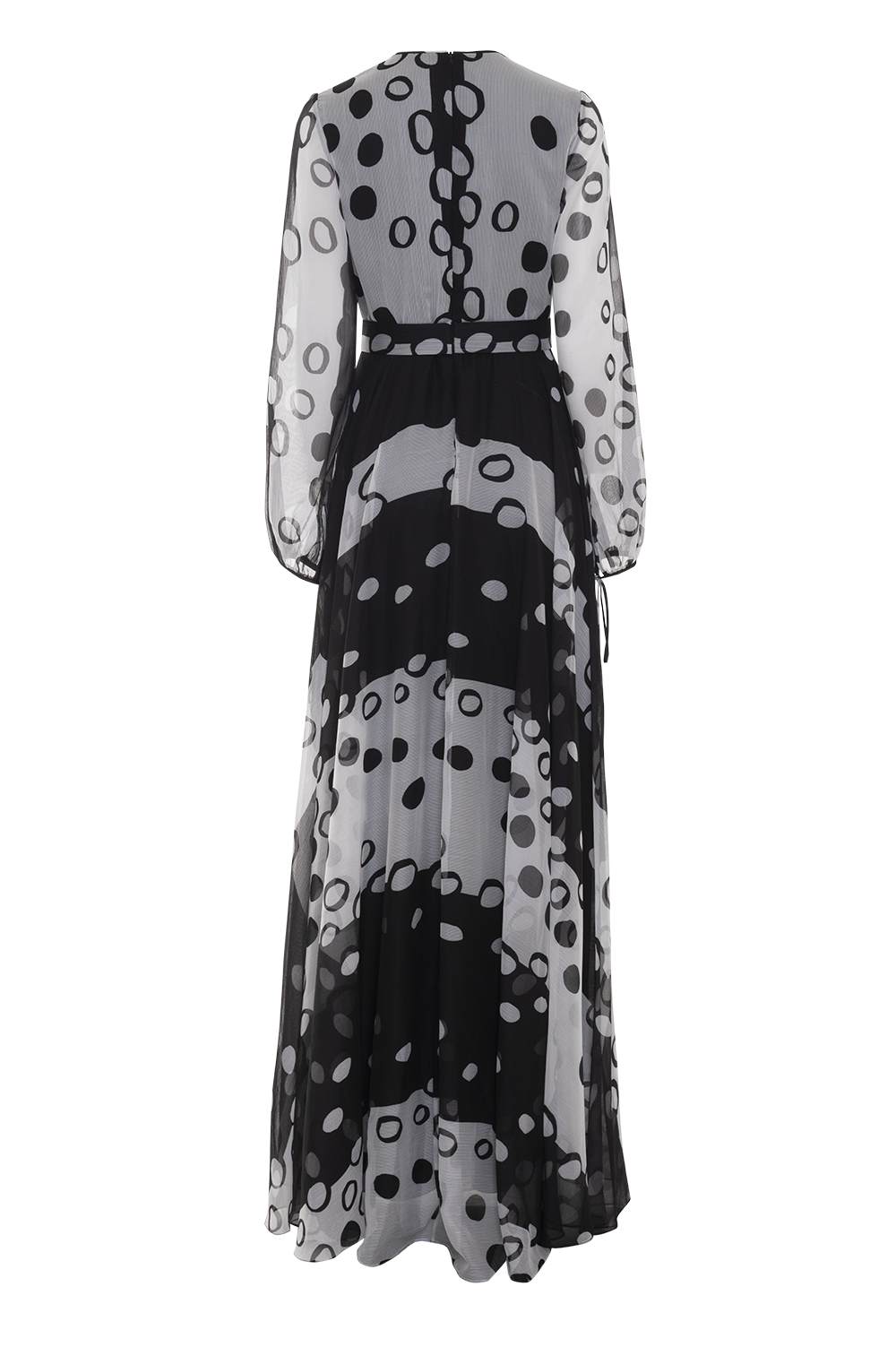 VESTIDO LONGO PLISSÊ DOTS PRETO