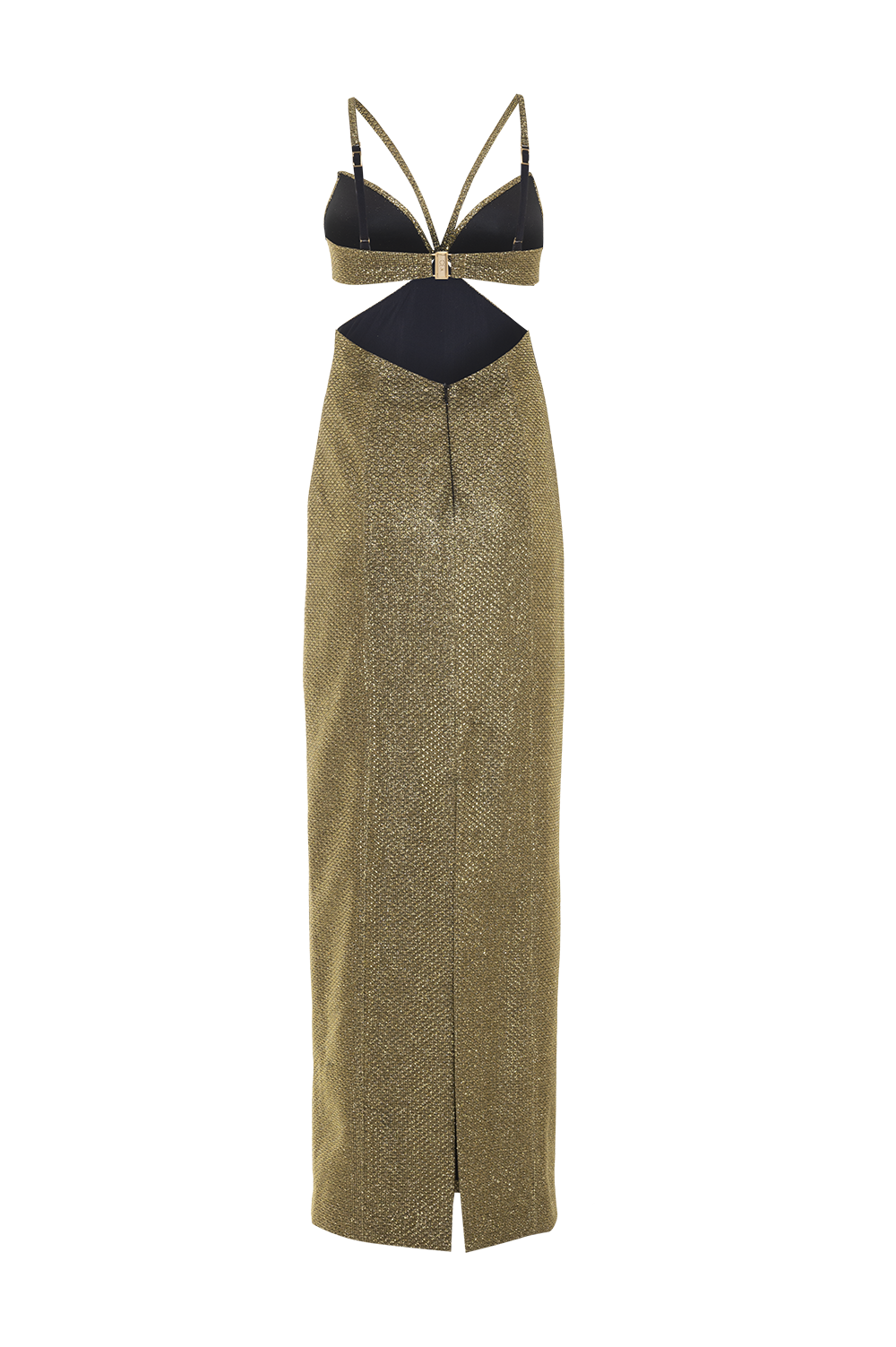 VESTIDO LONGO GOLDEN WEAVE DOURADO