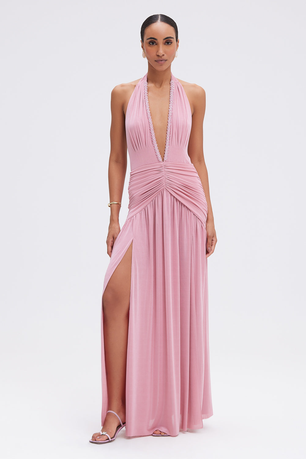 VESTIDO LONGO SUNKISSED JERSEY ROSA