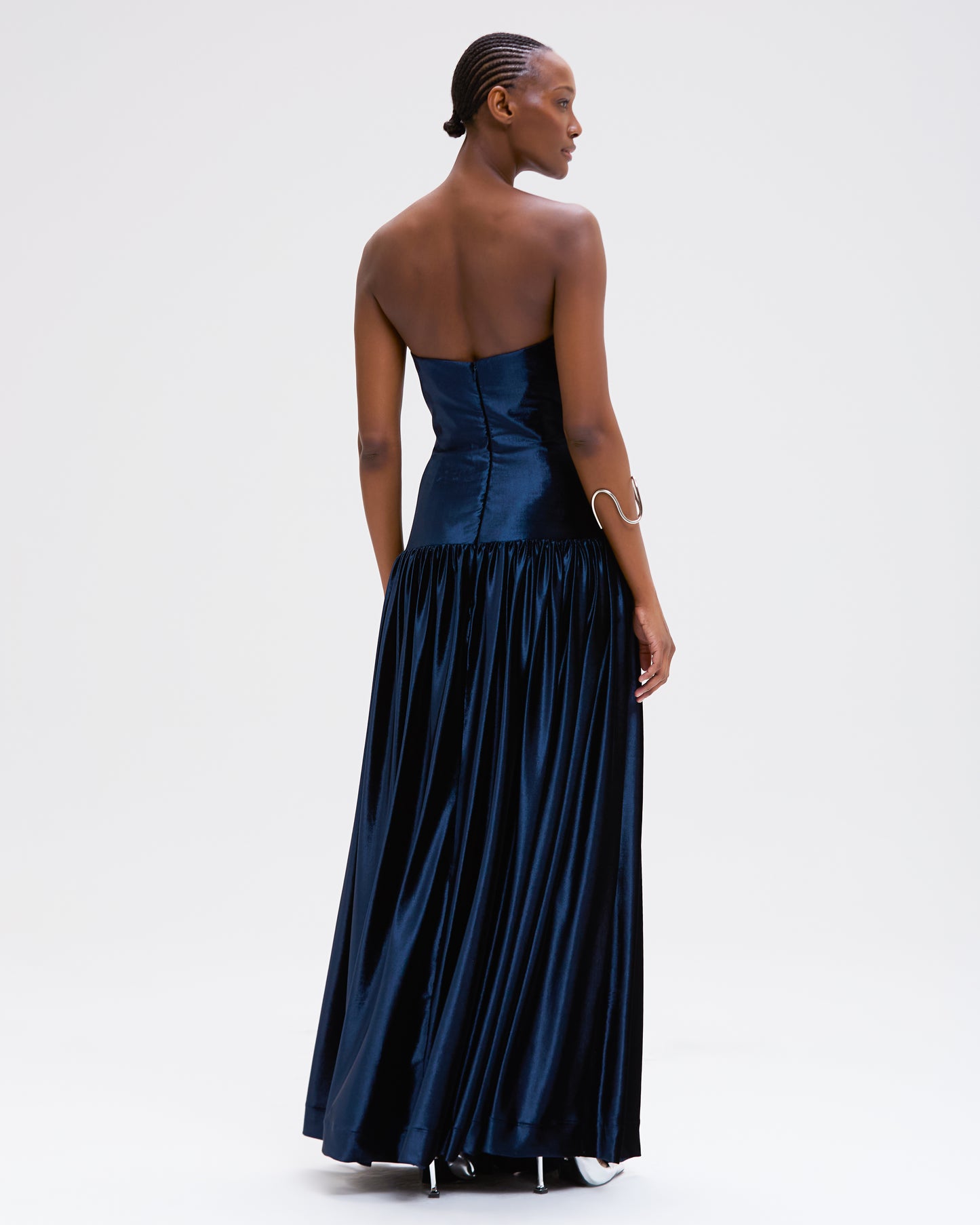 VESTIDO LONGO VELVET DUSK AZUL MARINHO