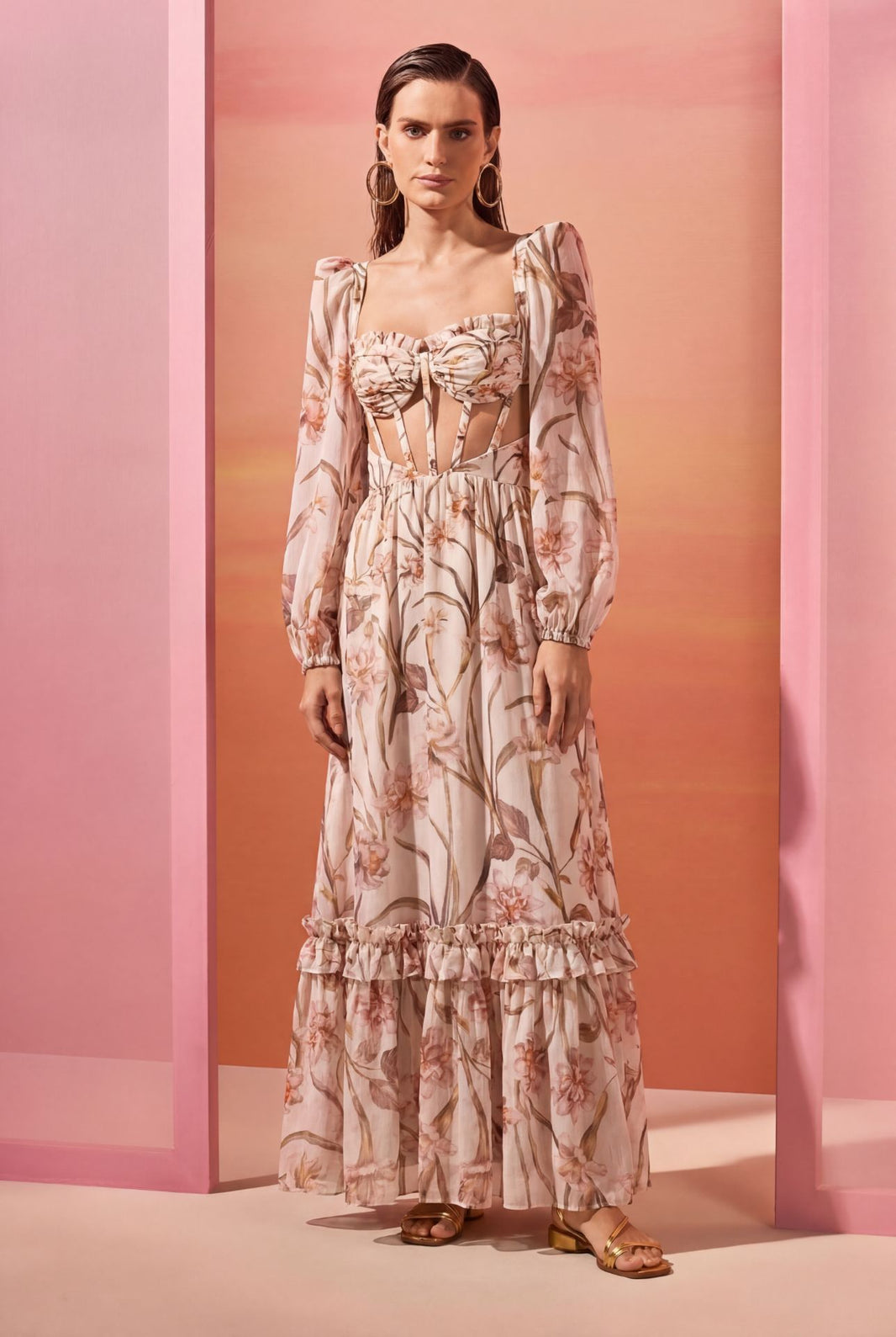 VESTIDO LONGO LYCRA NARCISSUS OFF WHITE