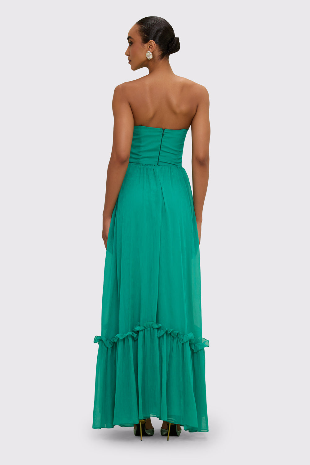 VESTIDO LONGO CHIFFON DAYDREAM VERDE