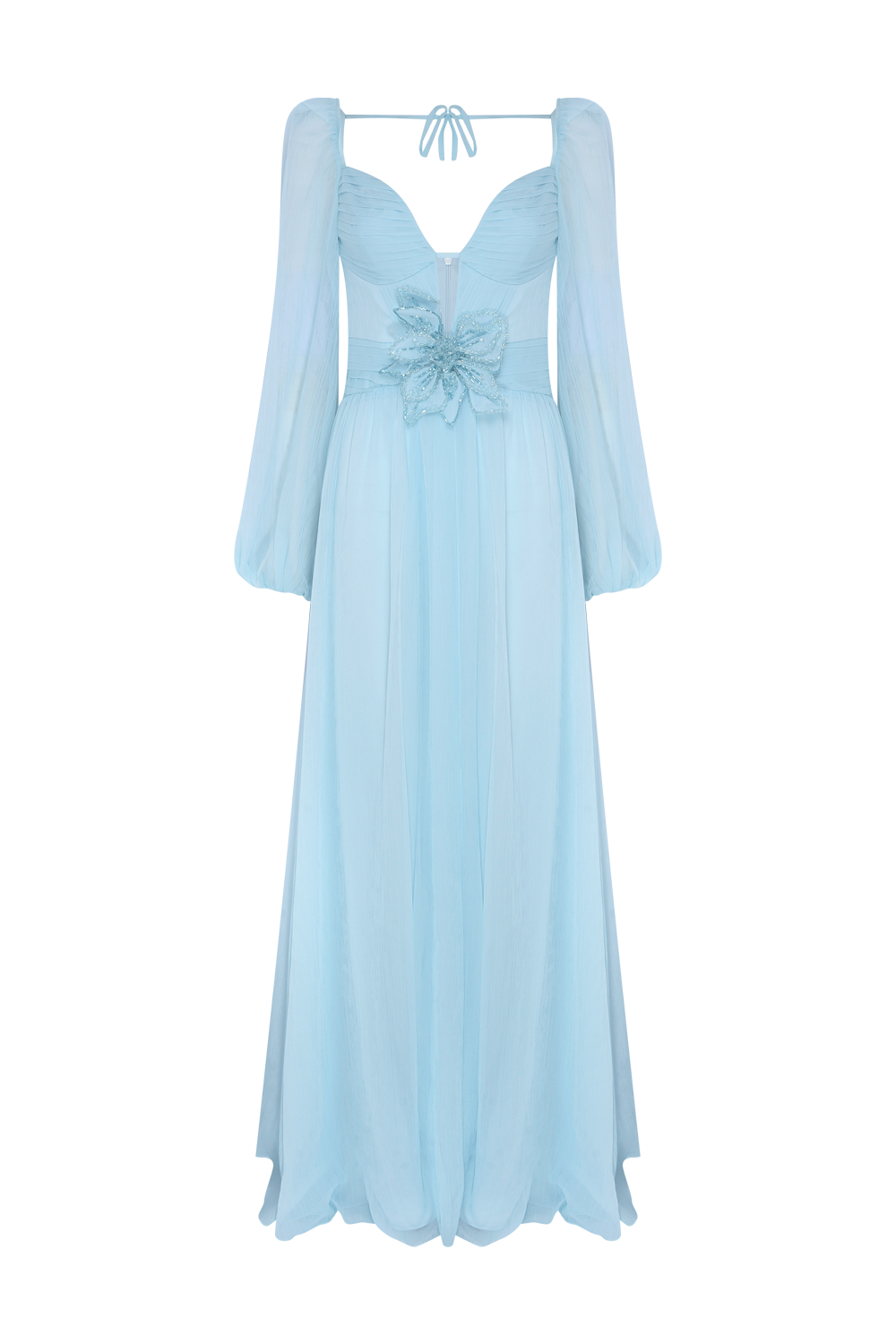 VESTIDO LONGO CHIFFON DAYDREAM AZUL CLARO