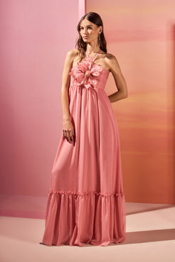 VESTIDO LONGO ESSENCE ROSA