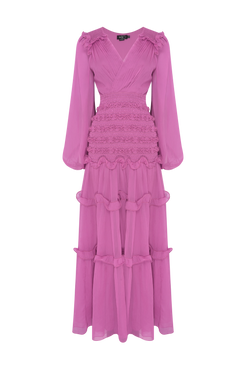 VESTIDO LONGO CHIFFON DAYDREAM ROSA