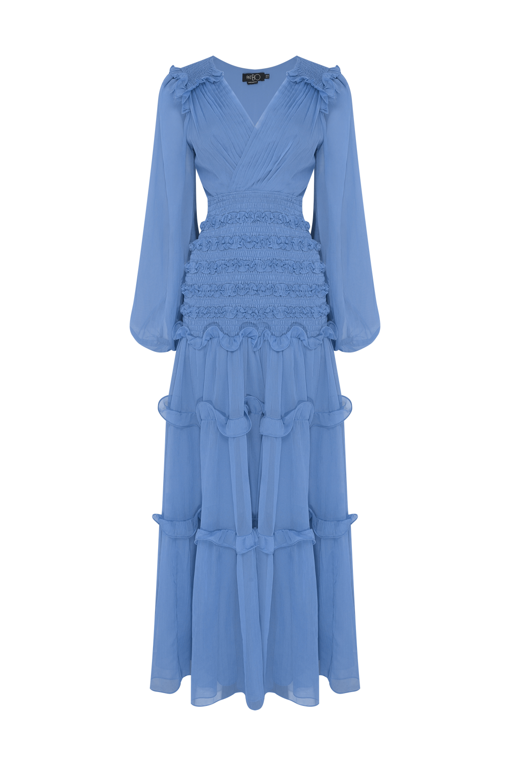 VESTIDO LONGO CHIFFON DAYDREAM AZUL