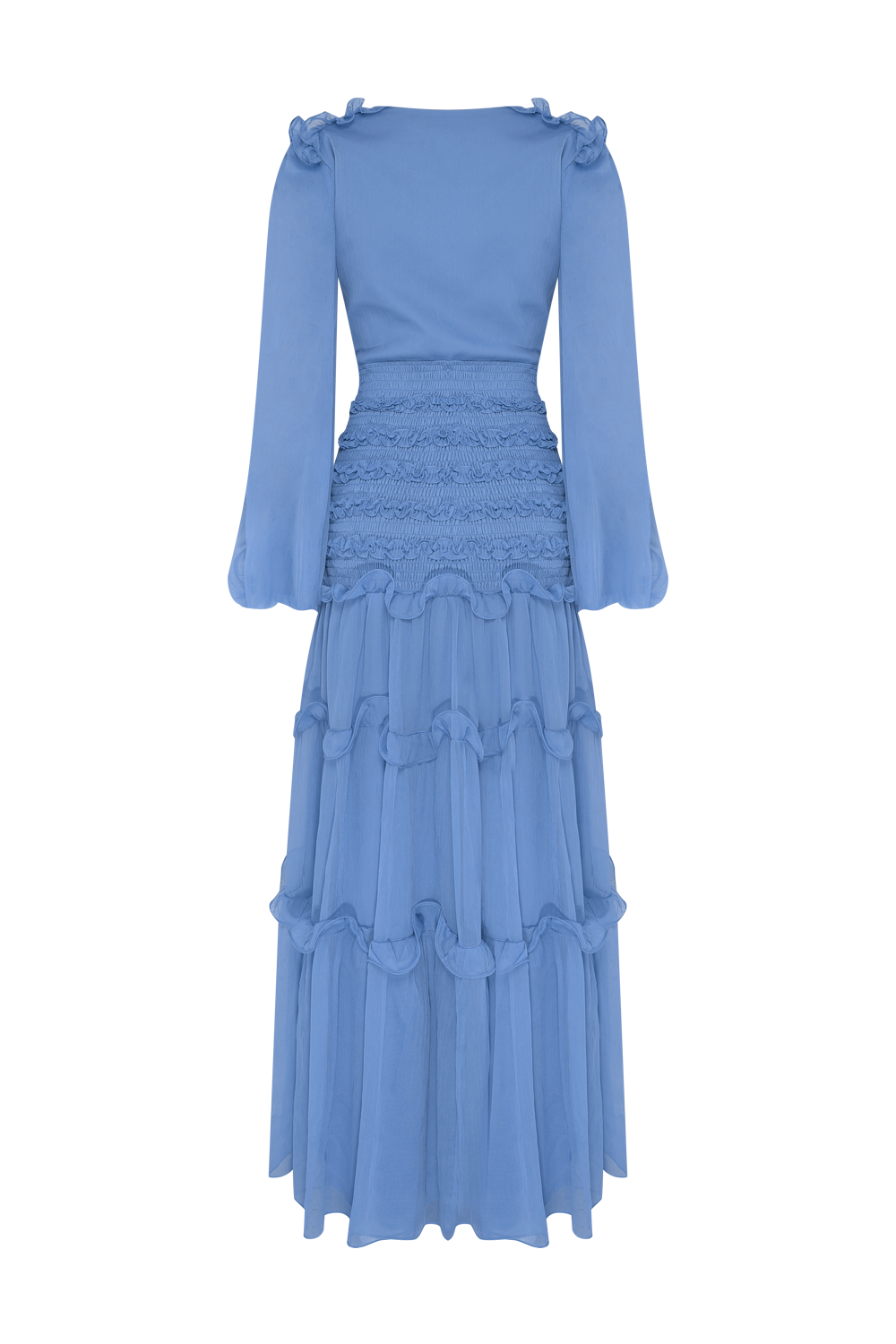 VESTIDO LONGO CHIFFON DAYDREAM AZUL