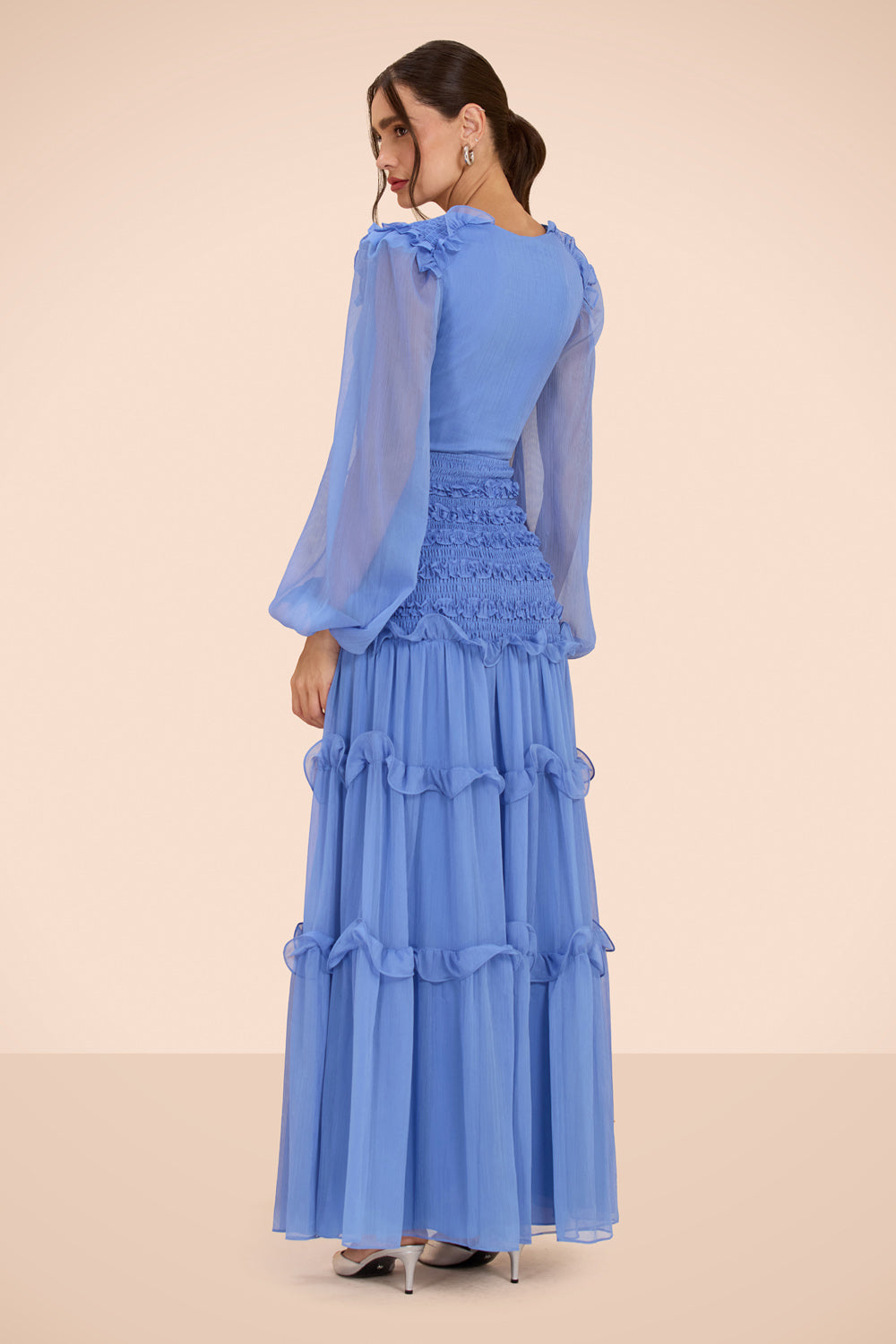 VESTIDO LONGO CHIFFON DAYDREAM AZUL