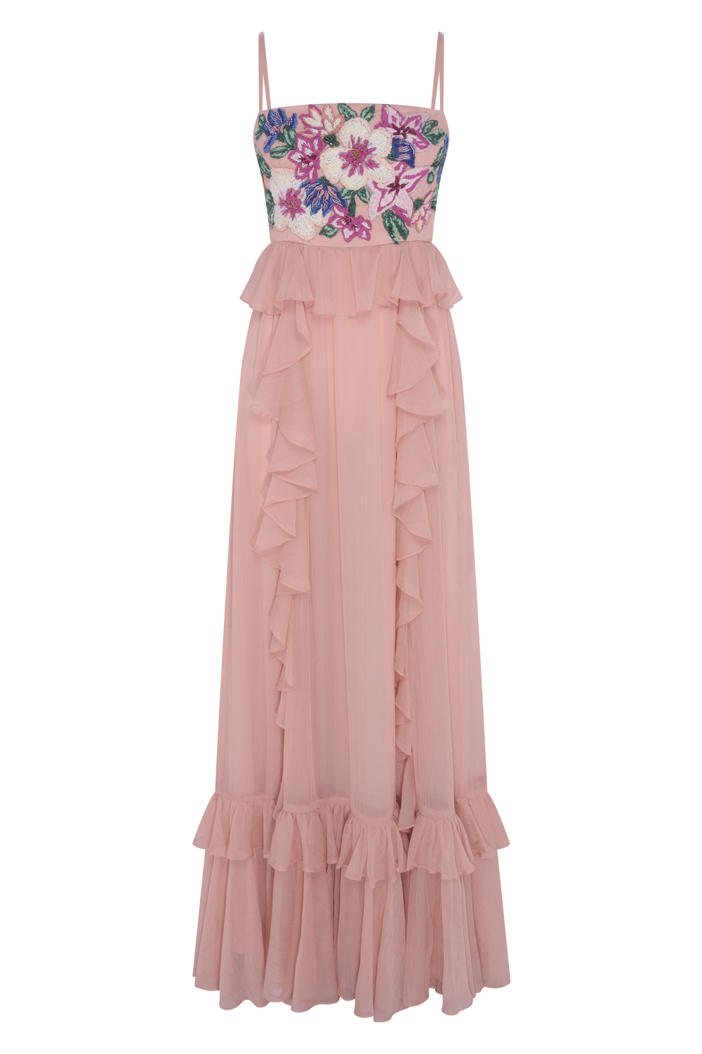 VESTIDO LONGO CHIFFON DAYDREAM LARANJA CLARO