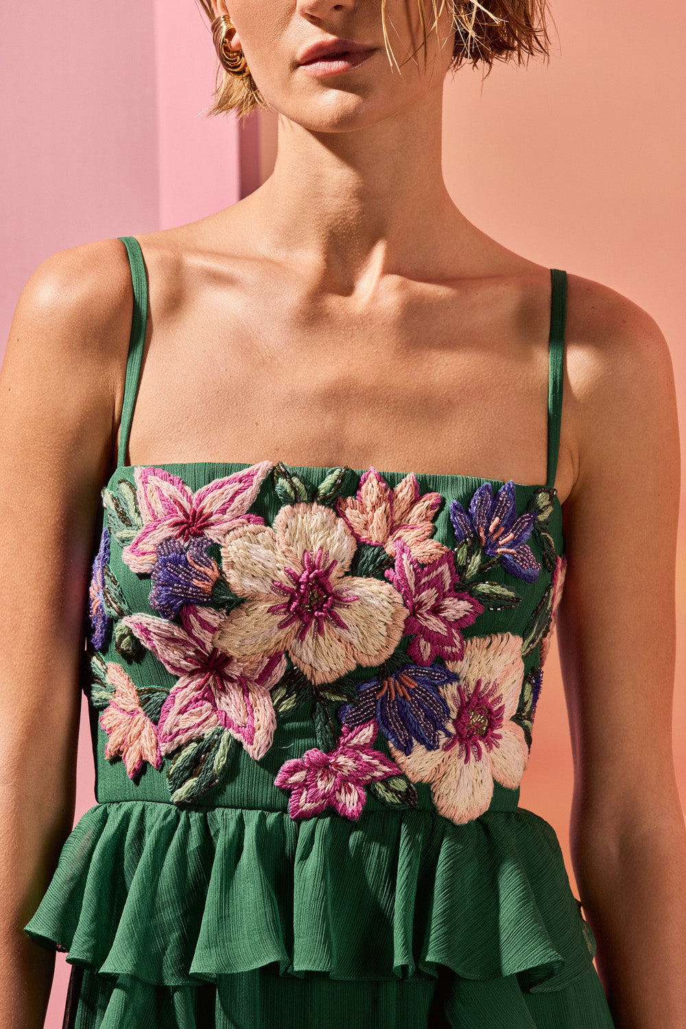 VESTIDO LONGO CHIFFON DAYDREAM VERDE