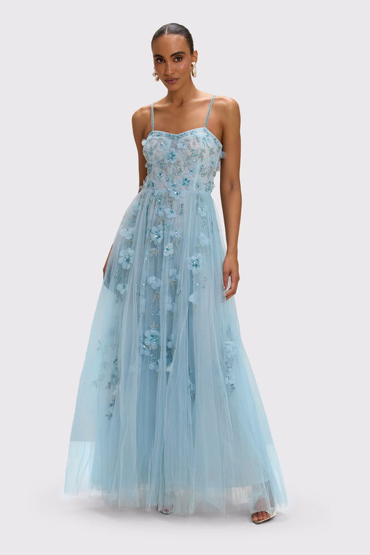 VESTIDO LONGO CRYSTAL MOONLIGHT
 AZUL