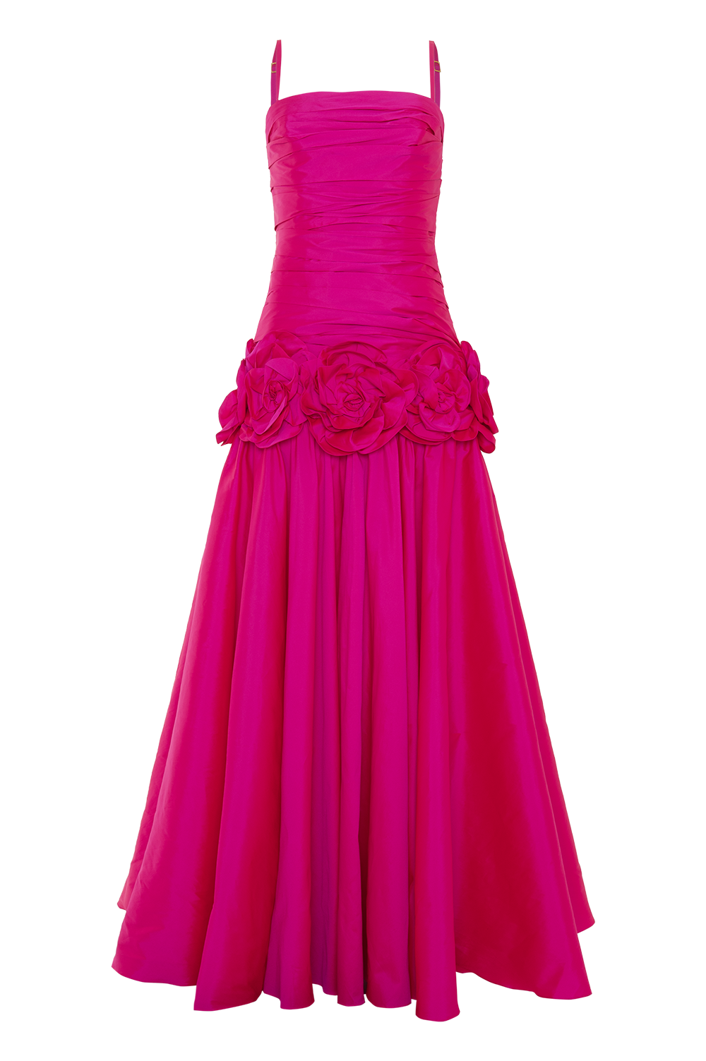 VESTIDO LONGO TAFETÁ BLOOM ROSA
