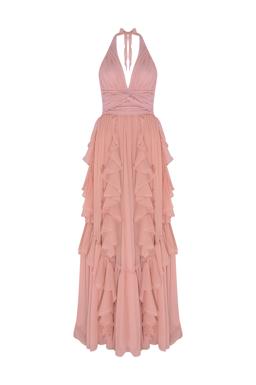 VESTIDO LONGO CHIFFON DAYDREAM LARANJA CLARO