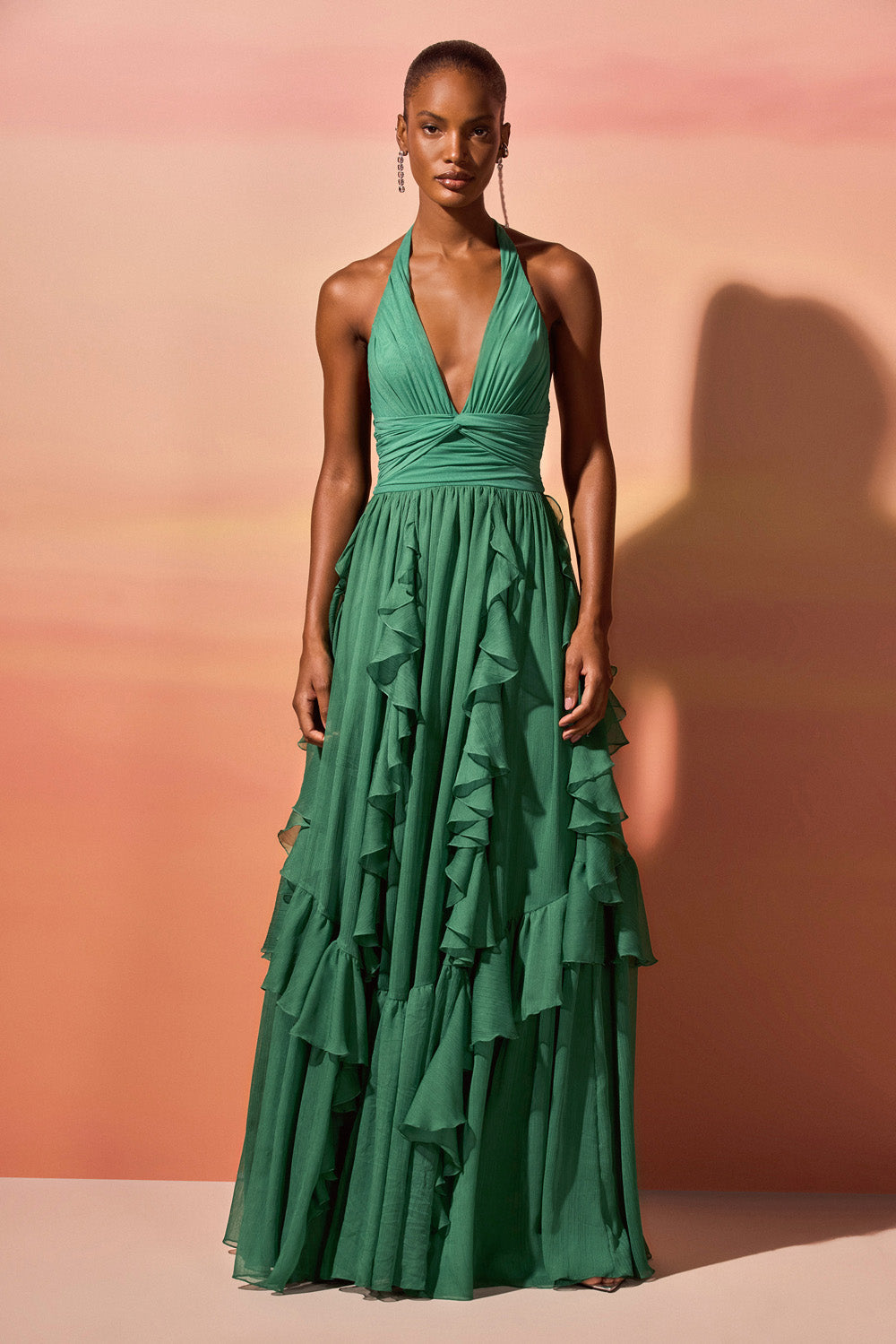 VESTIDO LONGO CHIFFON DAYDREAM VERDE