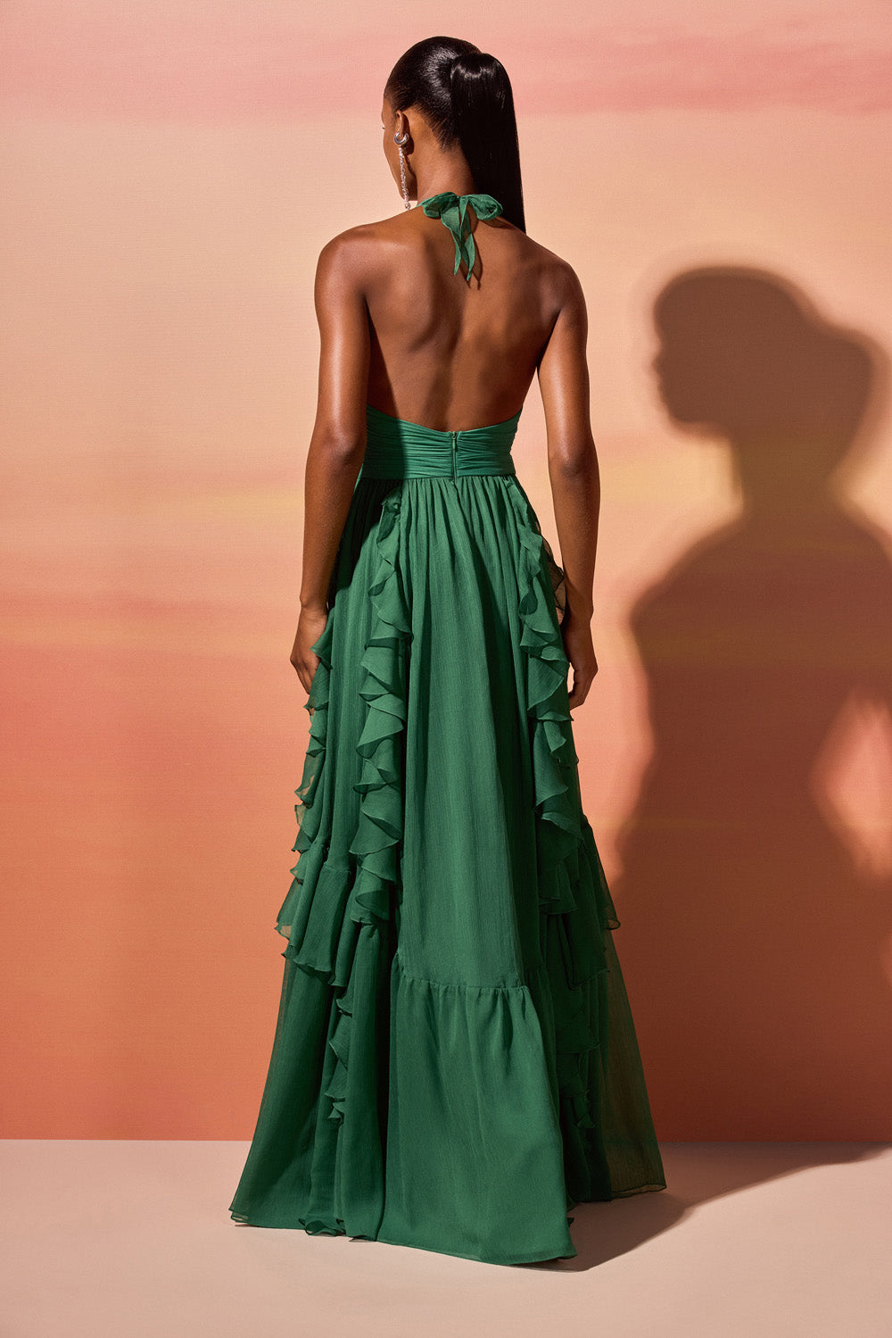 VESTIDO LONGO CHIFFON DAYDREAM VERDE