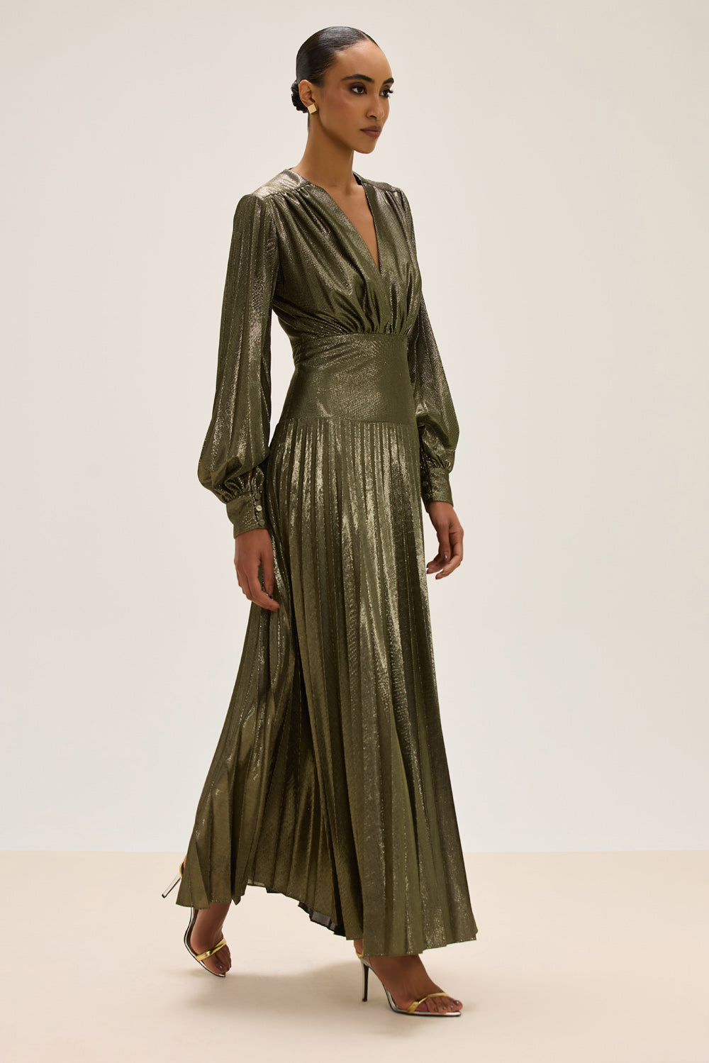 VESTIDO LONGO LUREX ASTER PRETO