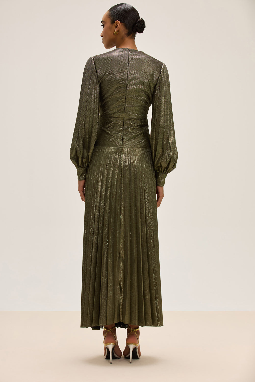 VESTIDO LONGO LUREX ASTER PRETO