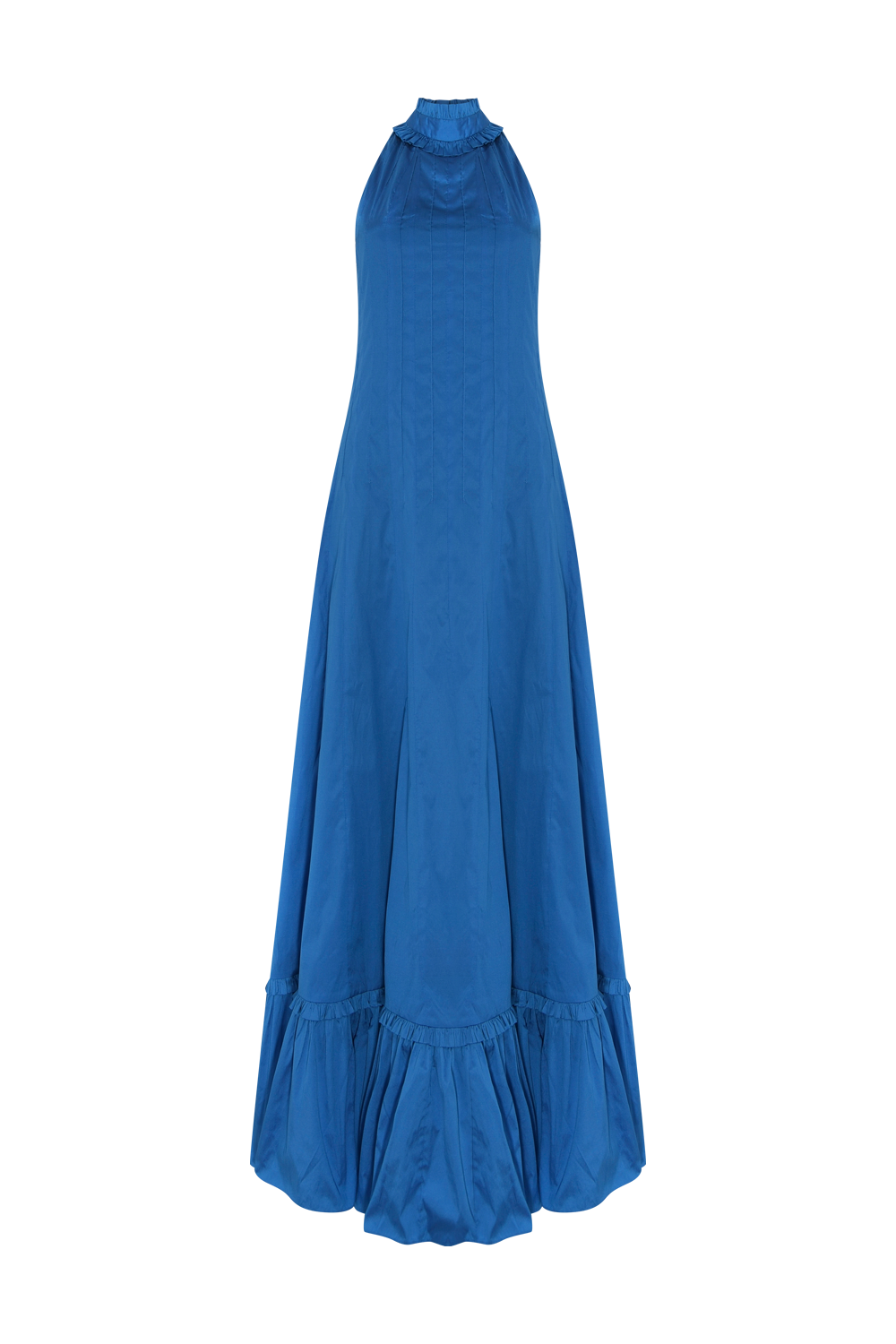 VESTIDO LONGO TAFETÁ SAFIRA AZUL