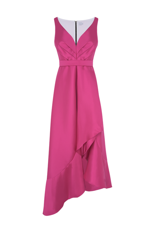 VESTIDO LONGO ZIBELINE MEMORY FUCSIA