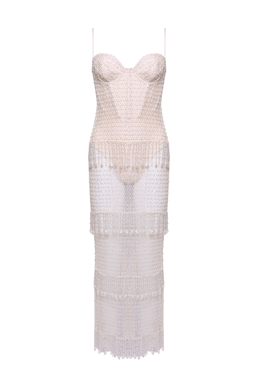 VESTIDO LONGO CROCHET BLOOM BEGE