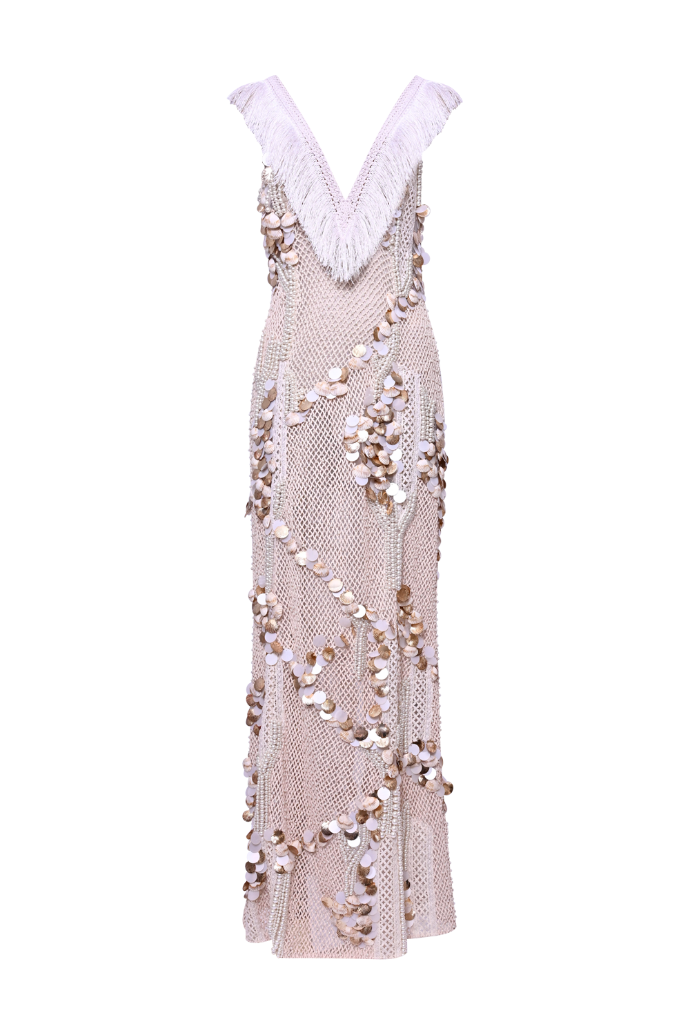 VESTIDO LONGO SEASHELL EMBROIDERY OFF WHITE