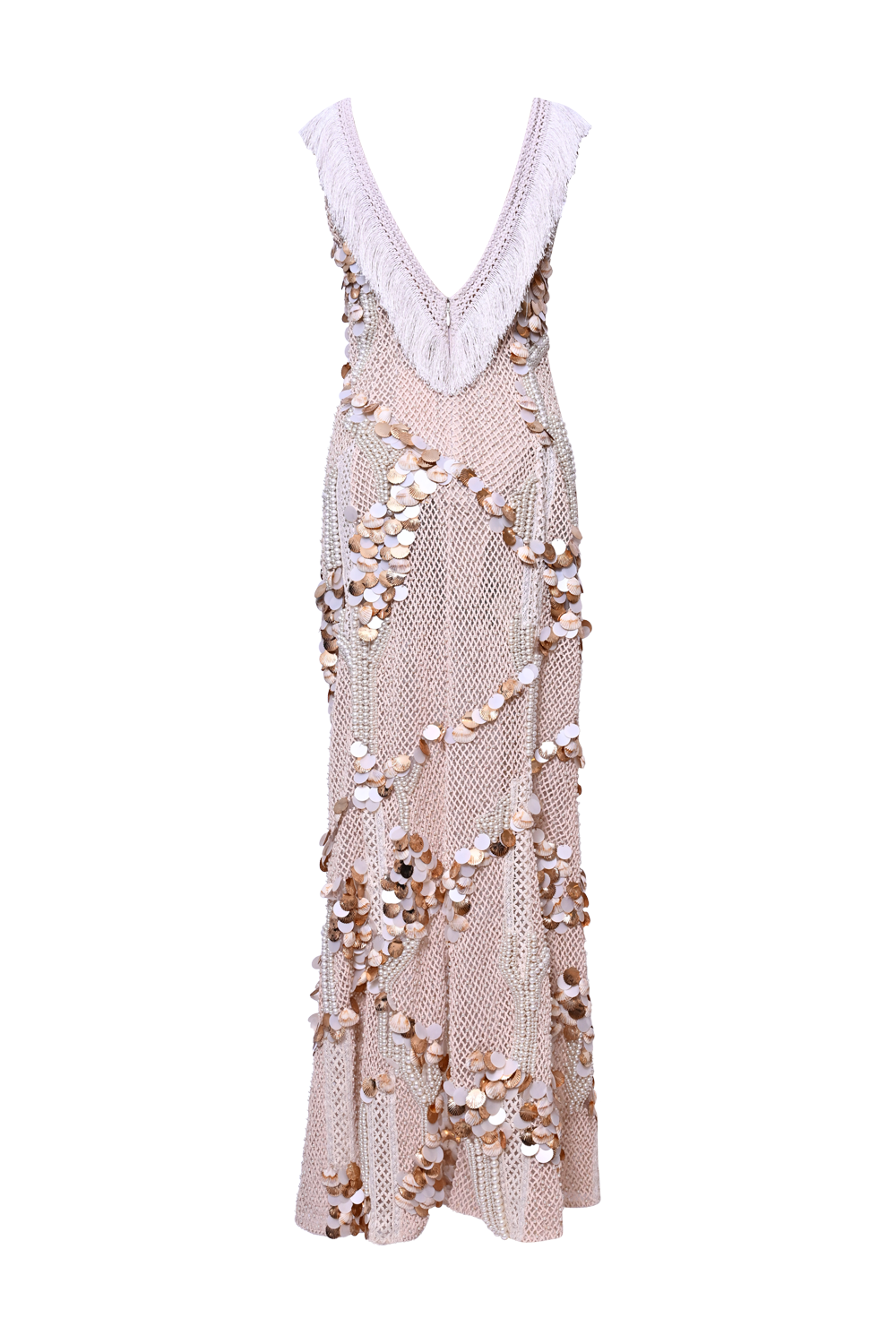 VESTIDO LONGO SEASHELL EMBROIDERY OFF WHITE