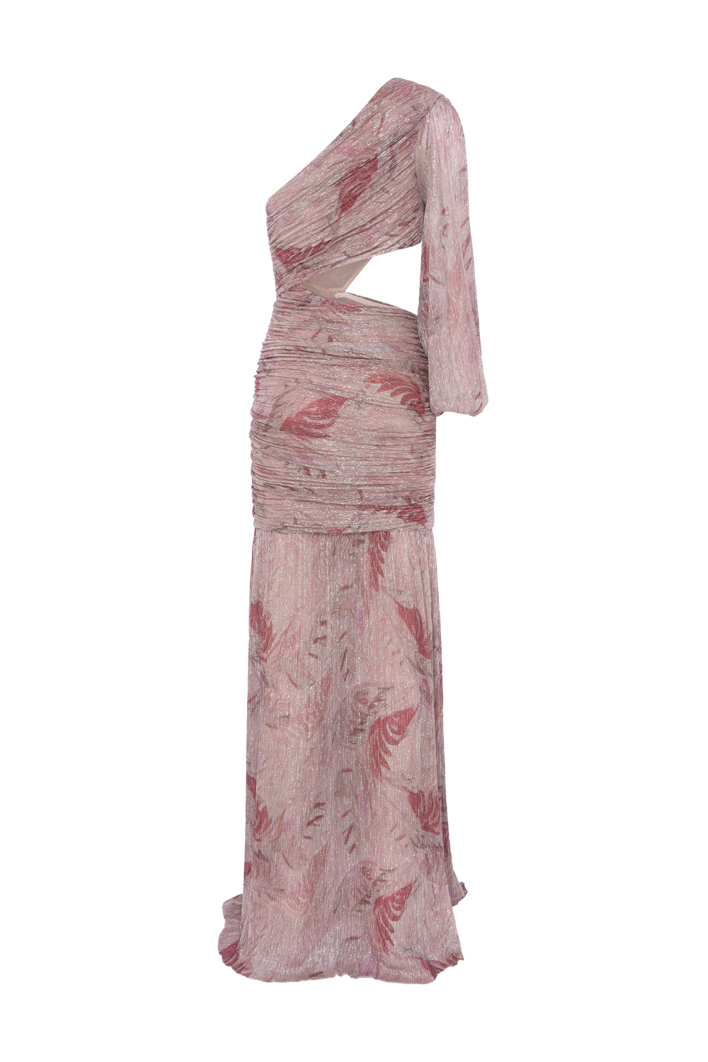 VESTIDO LONGO FEATHERS ROSE
