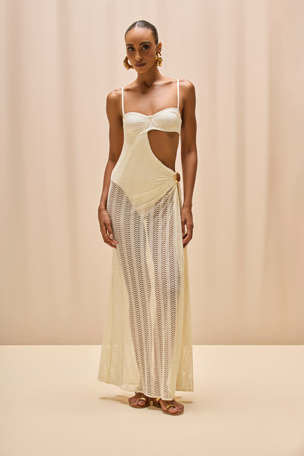 VESTIDO LONGO TELA WAVES OFF WHITE