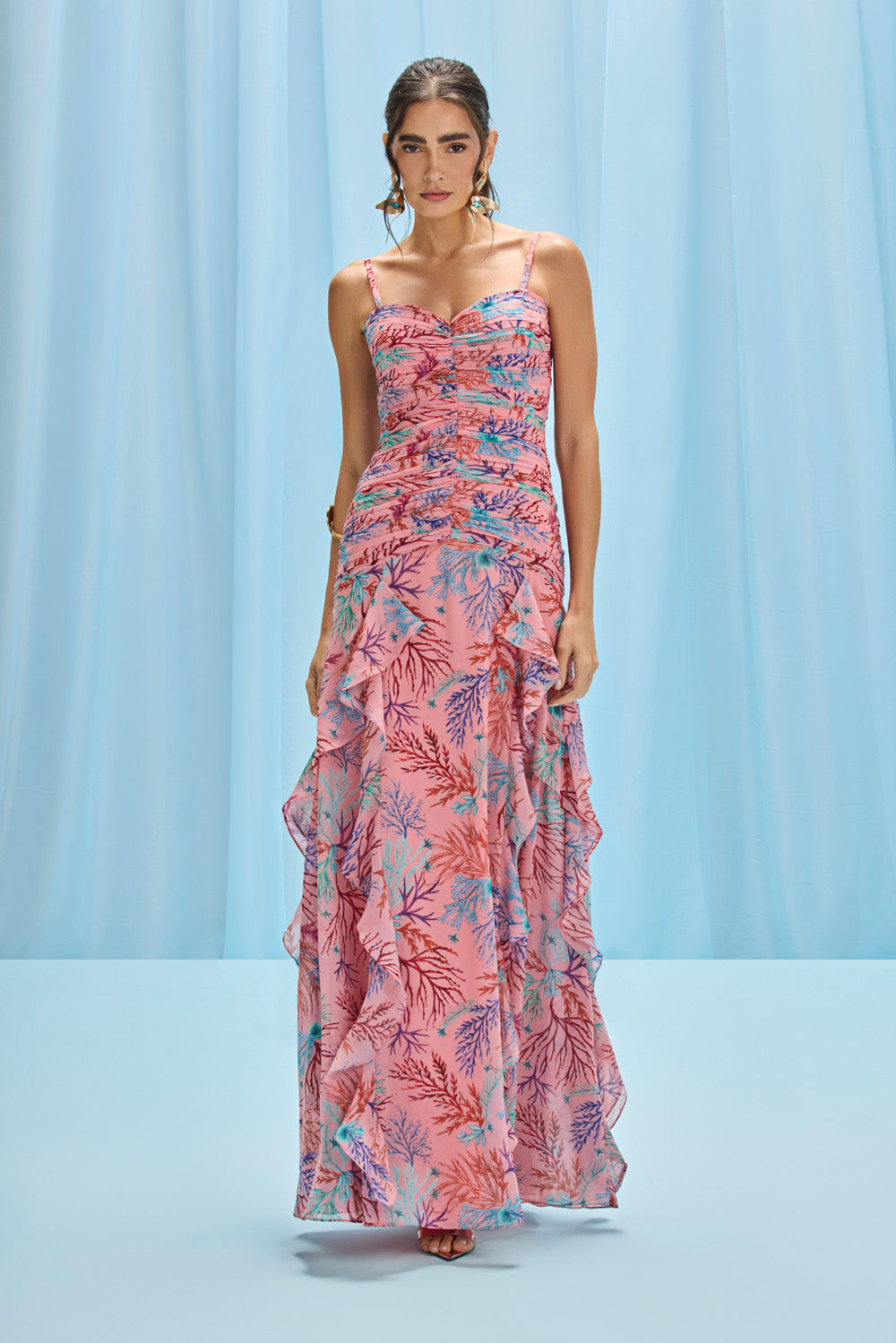 VESTIDO LONGO SEAWEED  ROSA CLARO