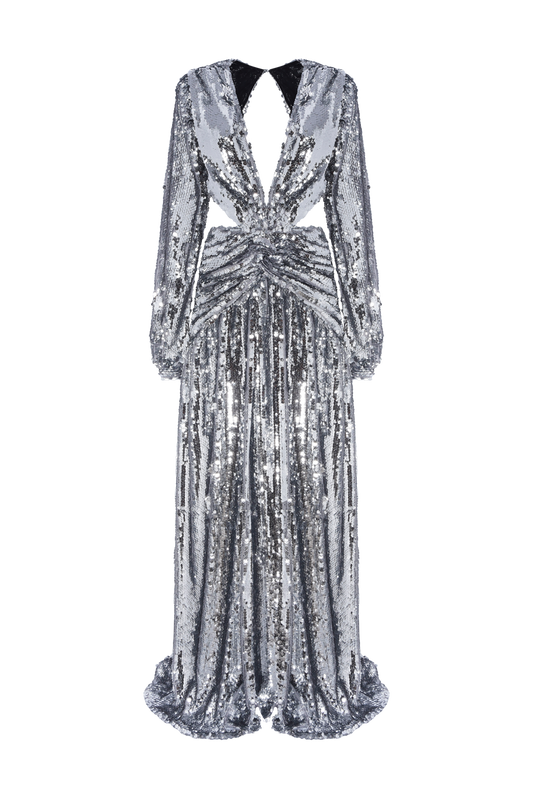 VESTIDO LONGO PAETÊ MOONLIGHT PRATA