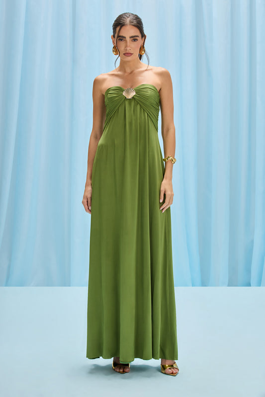 VESTIDO LONGO JERSEY INTENSITY VERDE