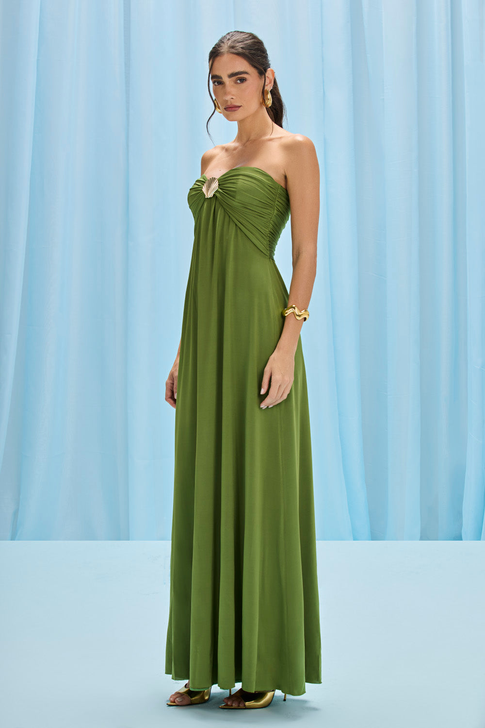 VESTIDO LONGO JERSEY INTENSITY VERDE