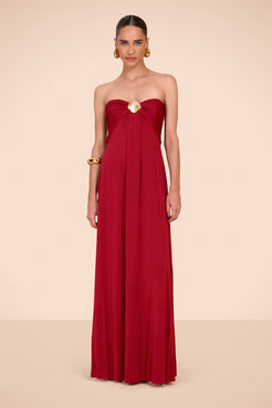 VESTIDO LONGO JERSEY INTENSITY VERMELHO